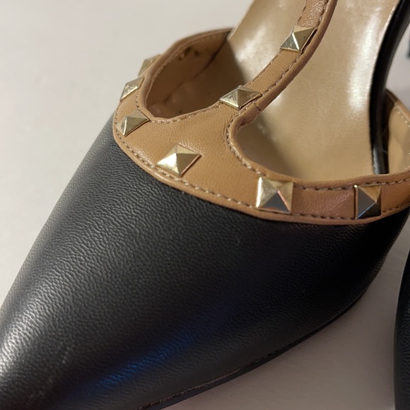 Dream Pairs Black & Beige Point Toe Studded Heel 9 - Picture 6 of 11